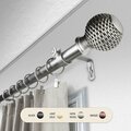 Kd Encimera 1 in. Wicker Curtain Rod with 48 to 84 in. Extension, Satin Nickel KD3717545